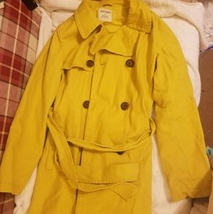 Old Navy yellow green gold trench m/medium